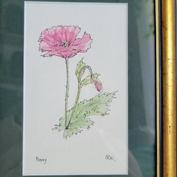 Poppy Watercolor Painting - Picture 3 of 6